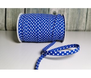 Spaghetti Band Kordel 7mm Polka Dots Pünkchten blau